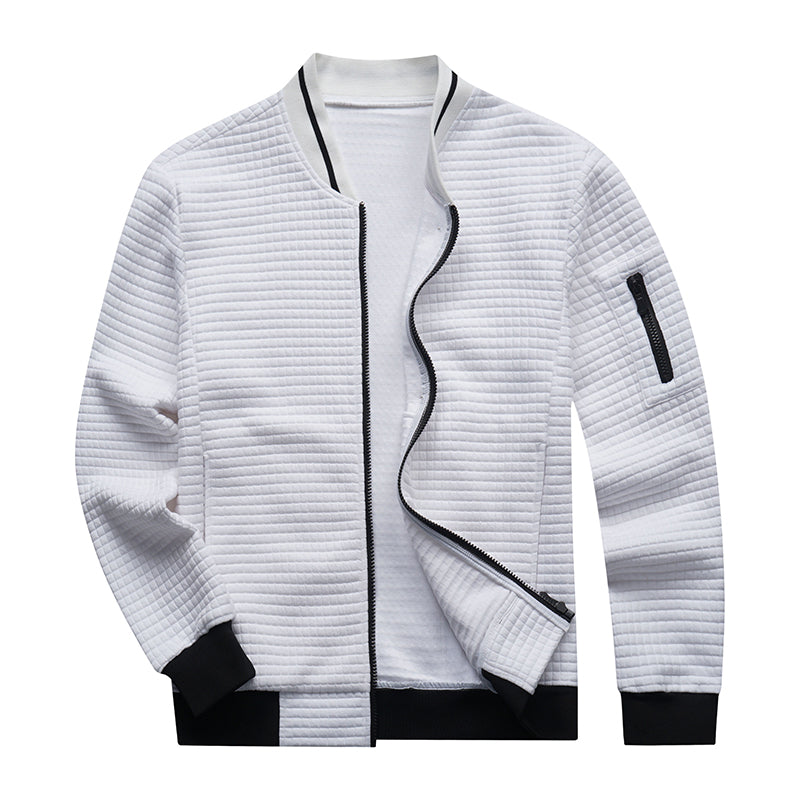 Grided Bomber Jacket