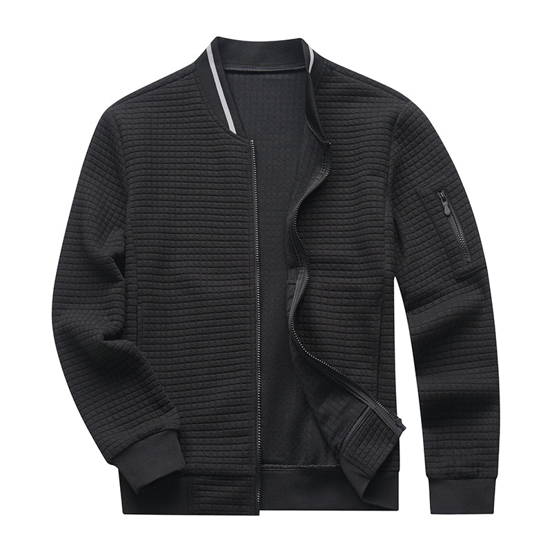 Grided Bomber Jacket