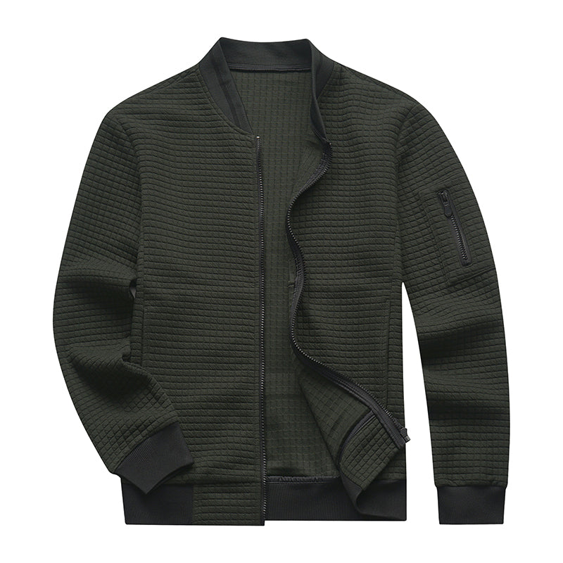 Grided Bomber Jacket