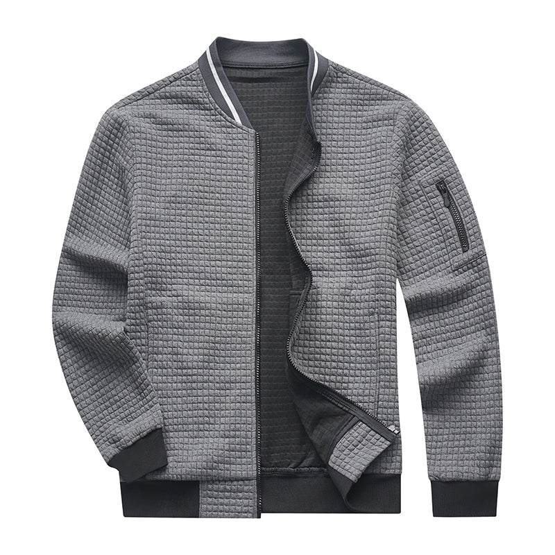 Grided Bomber Jacket