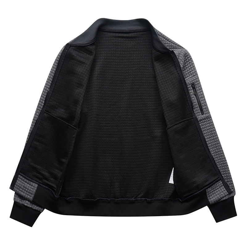 Grided Bomber Jacket
