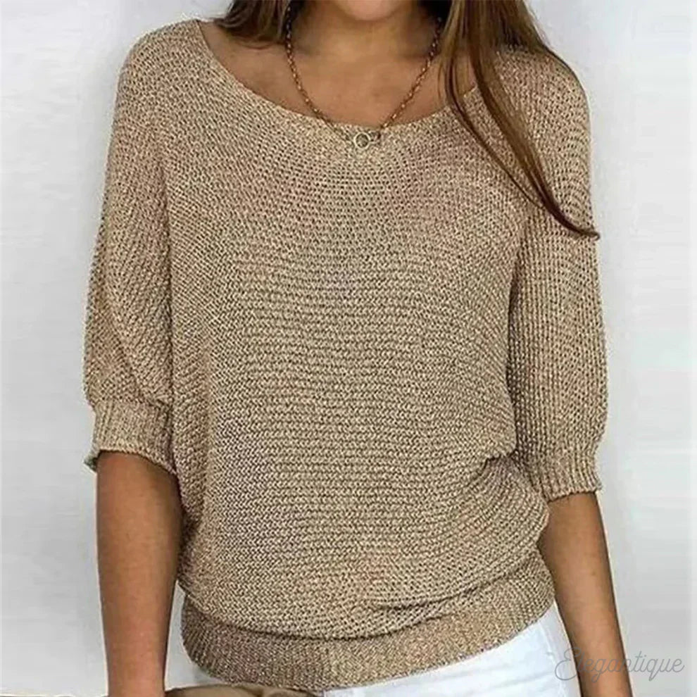 Luigia | Elegant Cable Knit Sweater